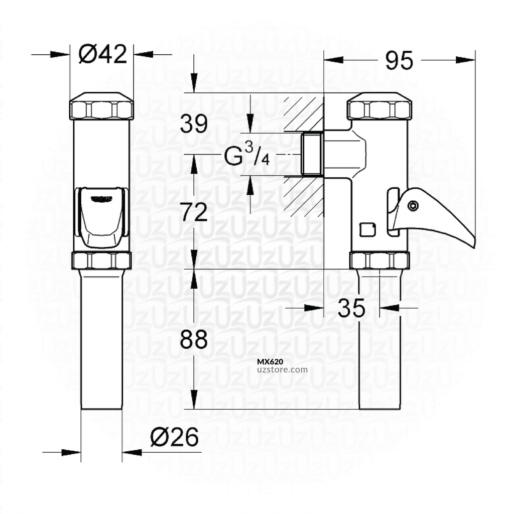 Grohe DAL-Full Automatic Flush Valve for WC 37141000