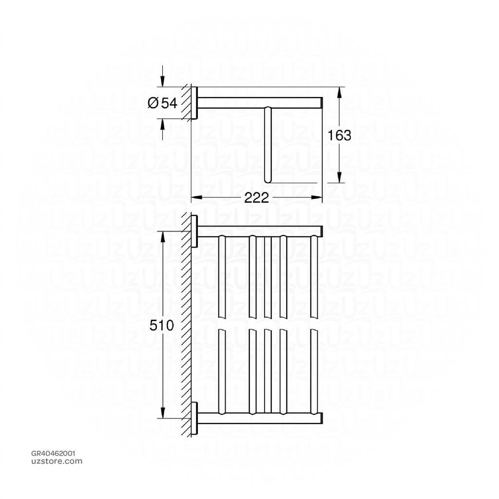 GROHE BauCosmopolitan Multi-towel Rack 510mm 40462001