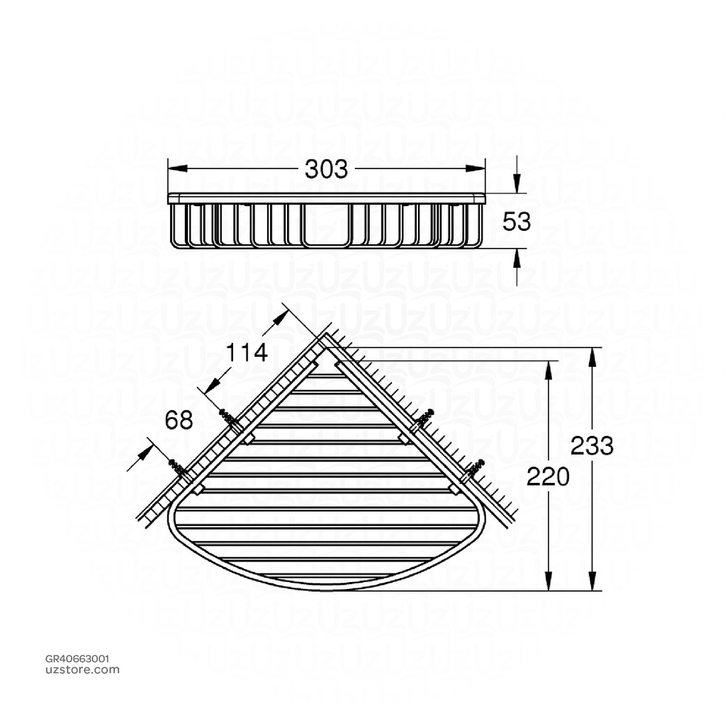 GROHE 12" Universal Filing Basket corner 40663001