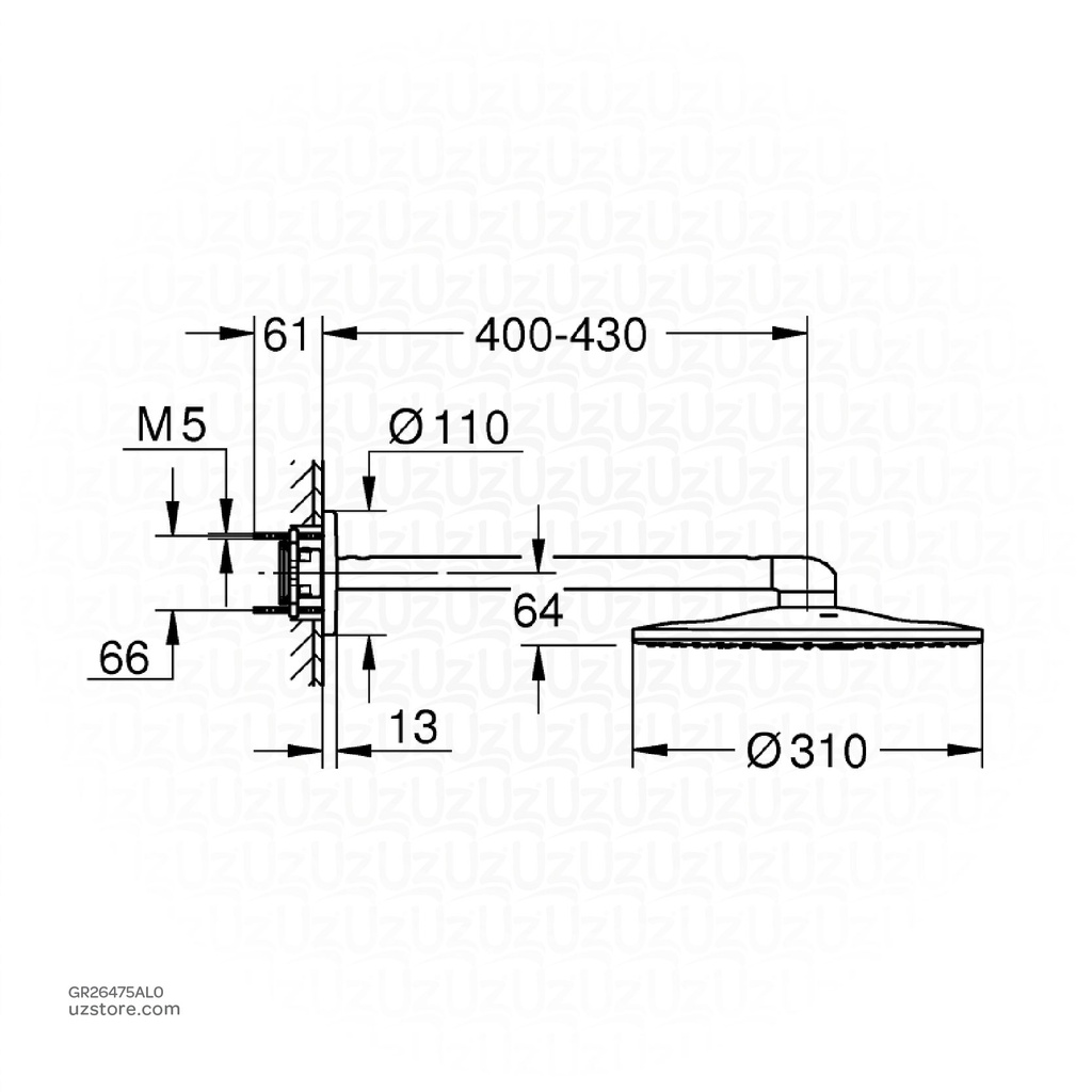 GROHE RSH SmartActive 310 headshower set 26475AL0