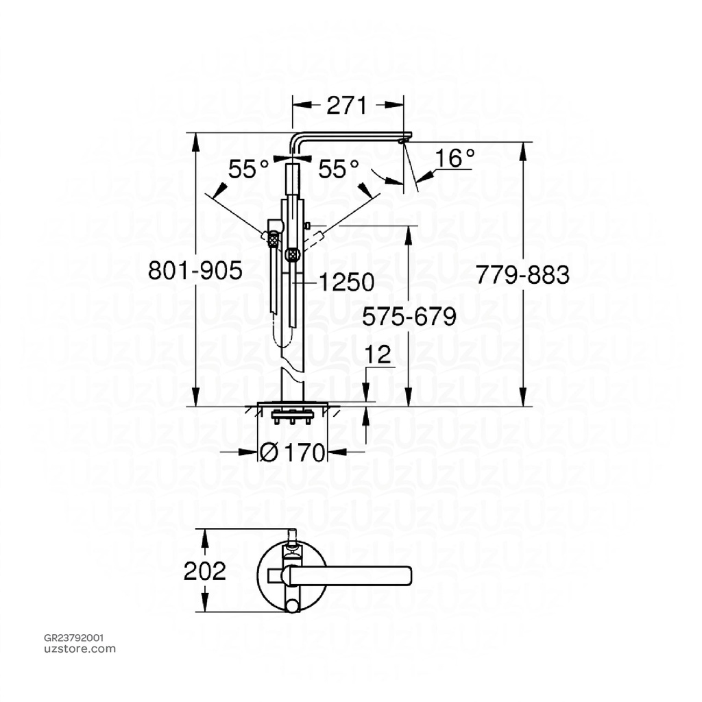 GROHE Lineare New OHM bath freest. 23792001