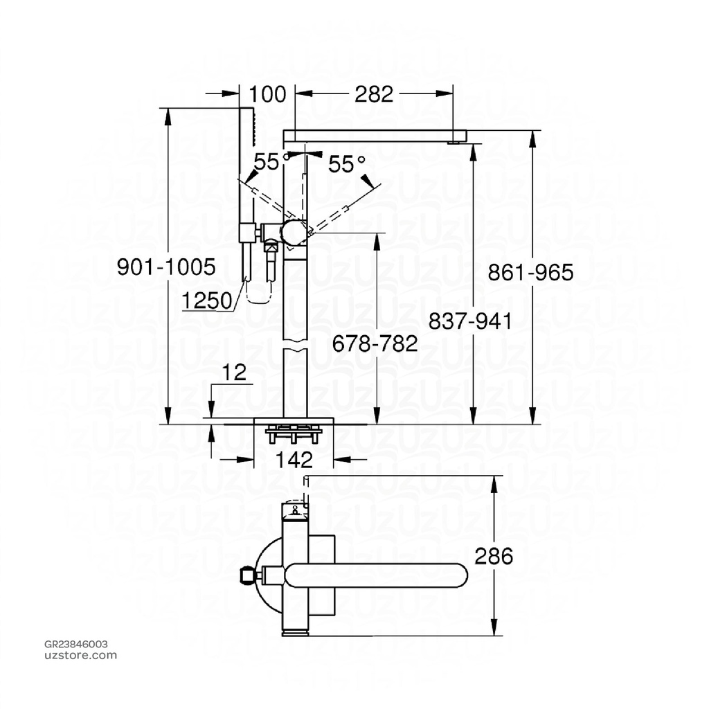 GROHE Plus OHM bath freest. +show.set 23846003