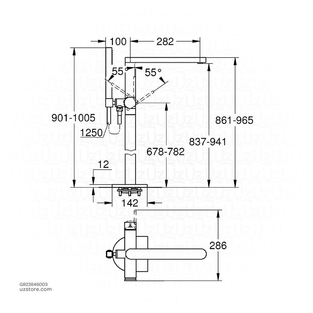 GROHE Plus OHM bath freest. +show.set 23846003