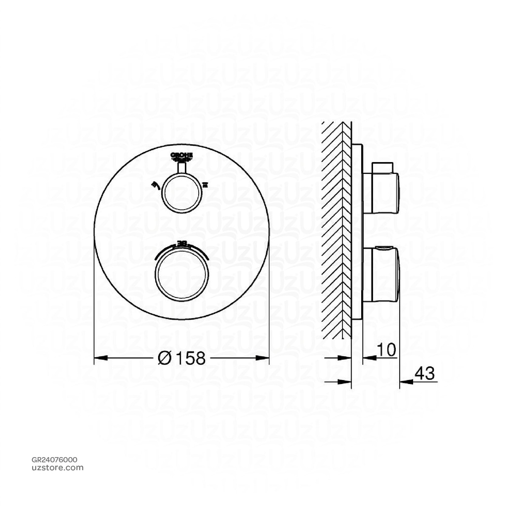 GROHE Grohtherm THM trimset shower round 24076000