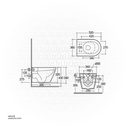 RAK Ceramics Resort 365mm Wall Hung WC - Matt Black RST23504A+RSTSC3901504