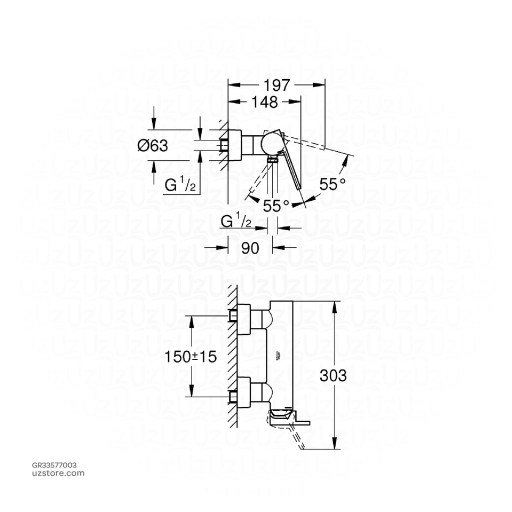 GROHE Plus OHM shower exp 33577003