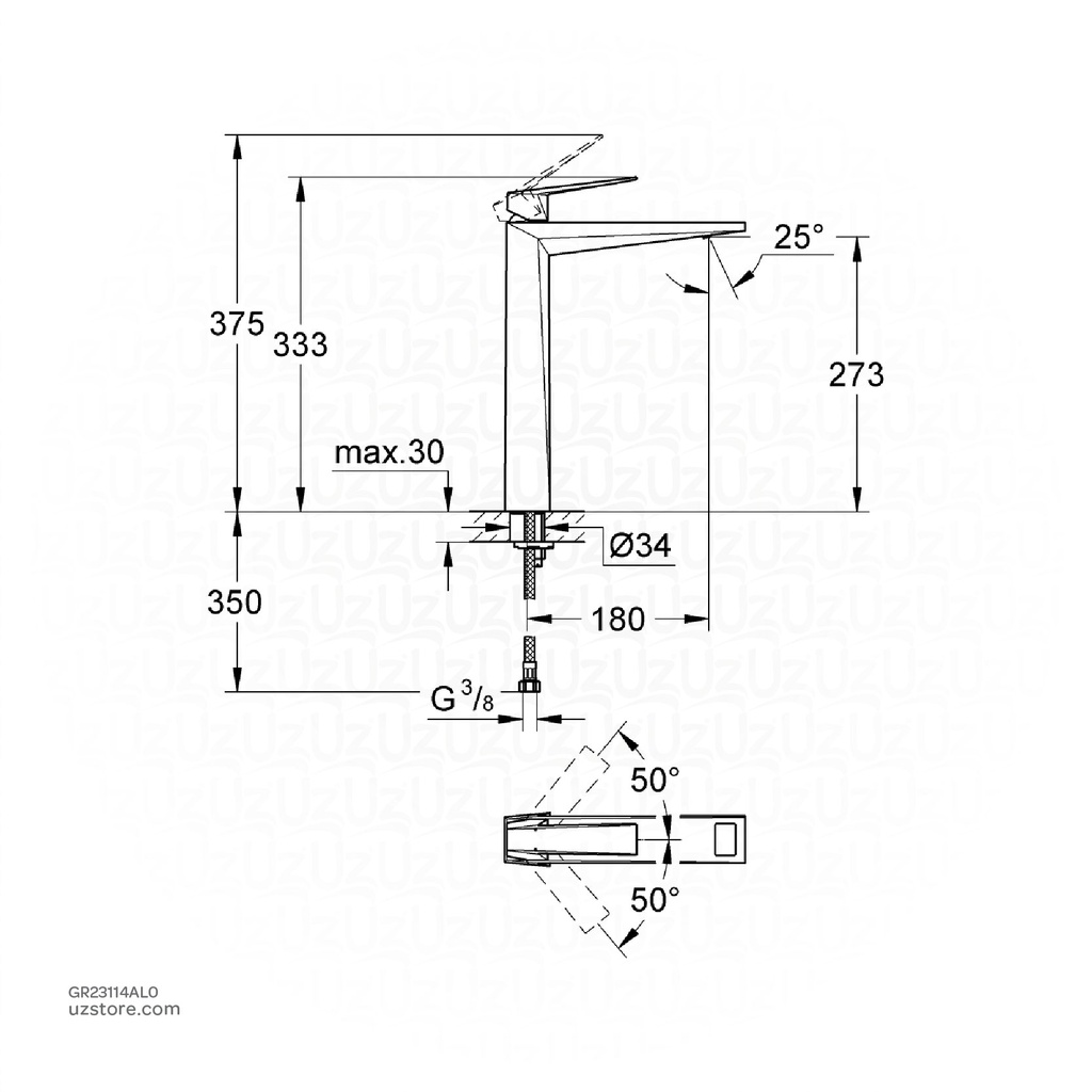 GROHE Allure Brilliant OHM vessel smth b XL 23114AL0