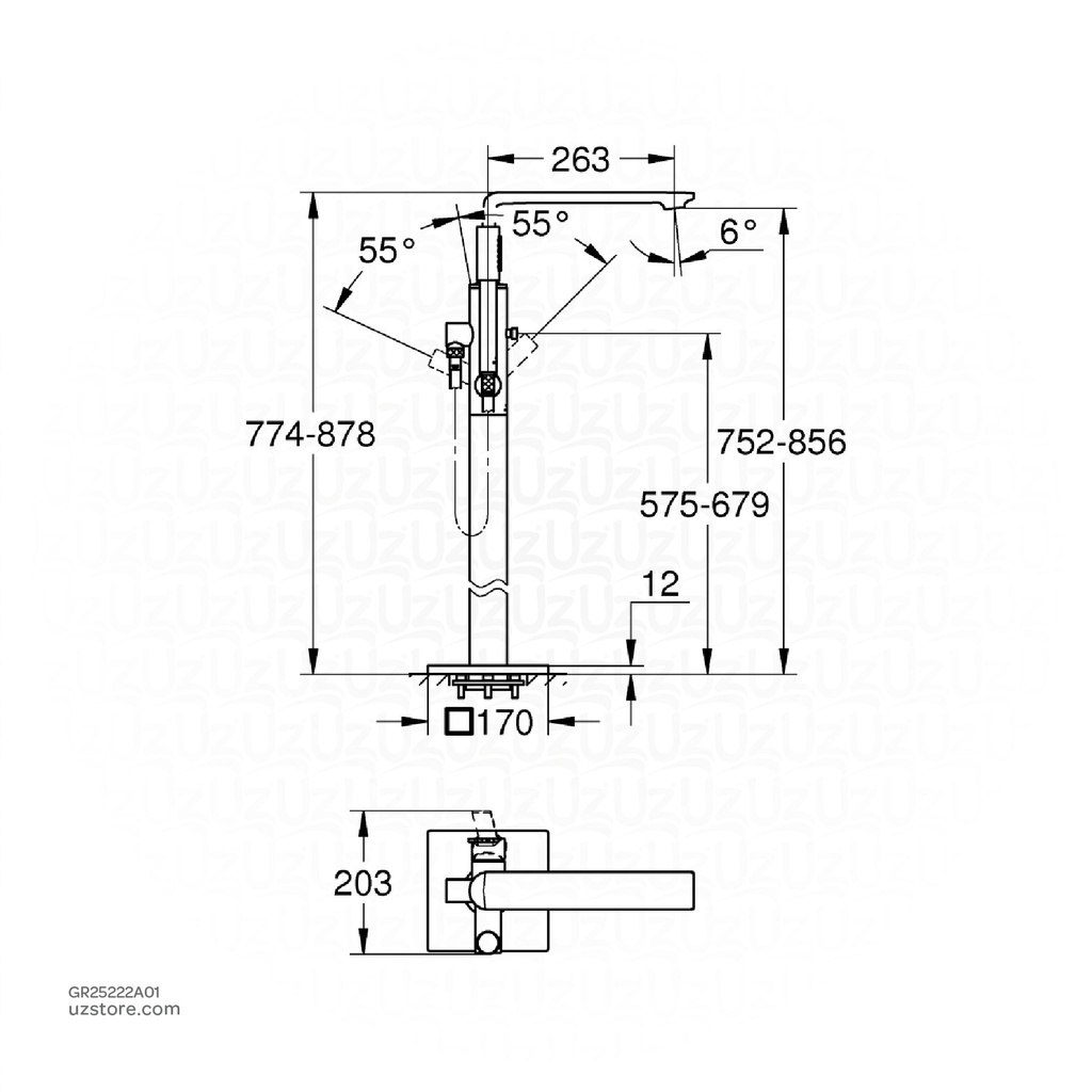 GROHE Allure New OHM bath freest. +shw25222A01