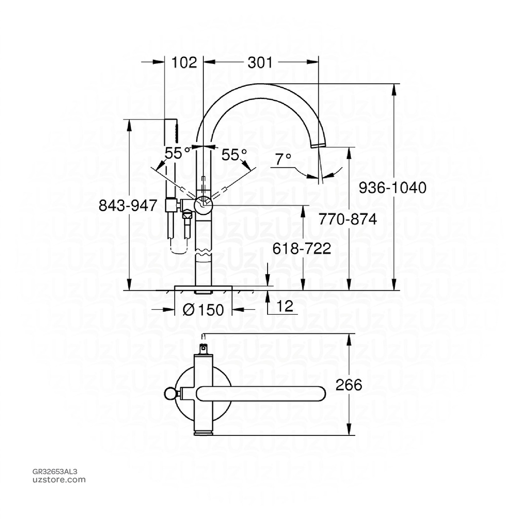 GROHE Atrio New OHM bath freest. 32653AL3