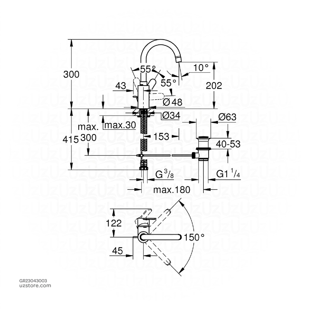 GROHE Eurostyle Cosmopolitan OHM basin L 23043003