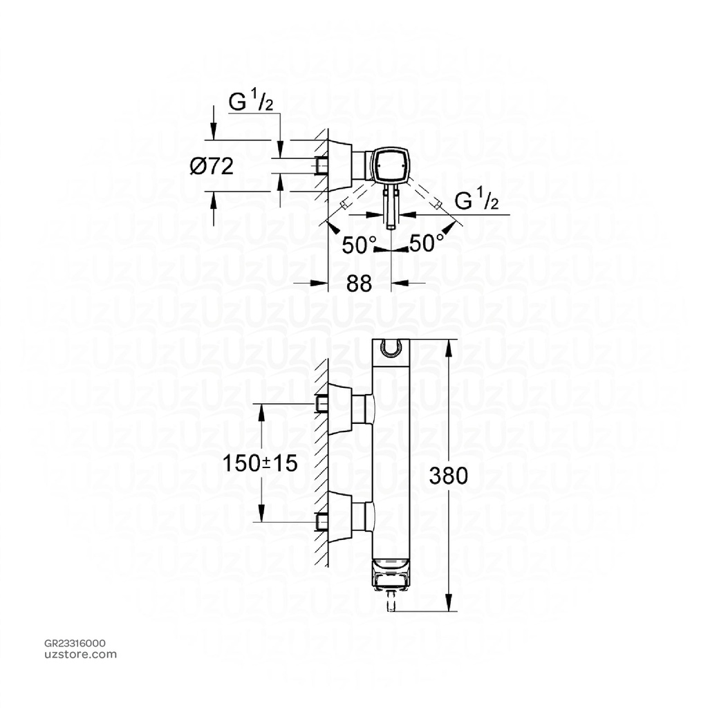 GROHE Grandera OHM shower exp 23316000