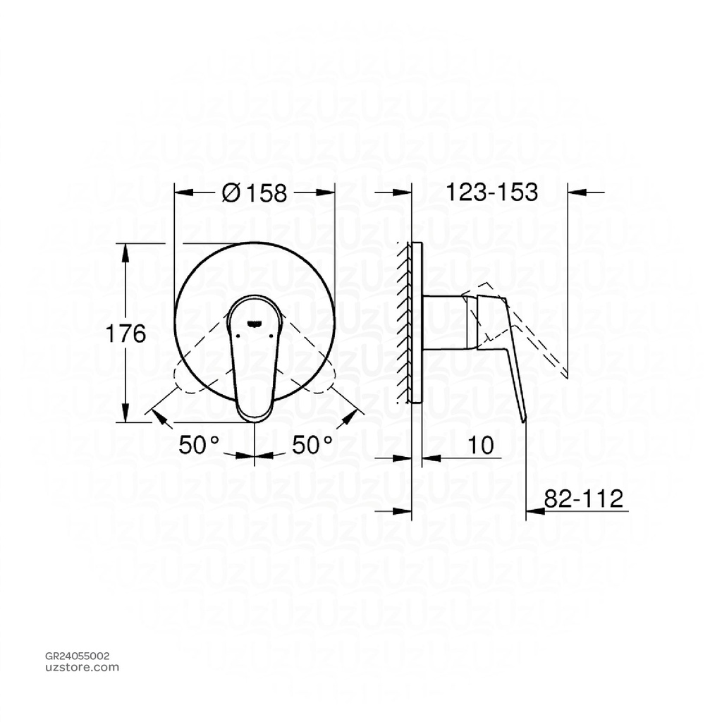 GROHE Eurodisc Cosmopolitan OHM trimset shower 24055002