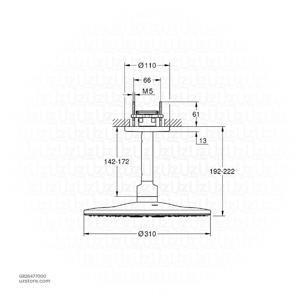 GROHE RSH SmartActive 310 headshower set 142mm 26477000