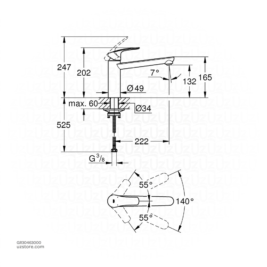 GROHE Eurosmart OHM sink md.spout EU 30463000