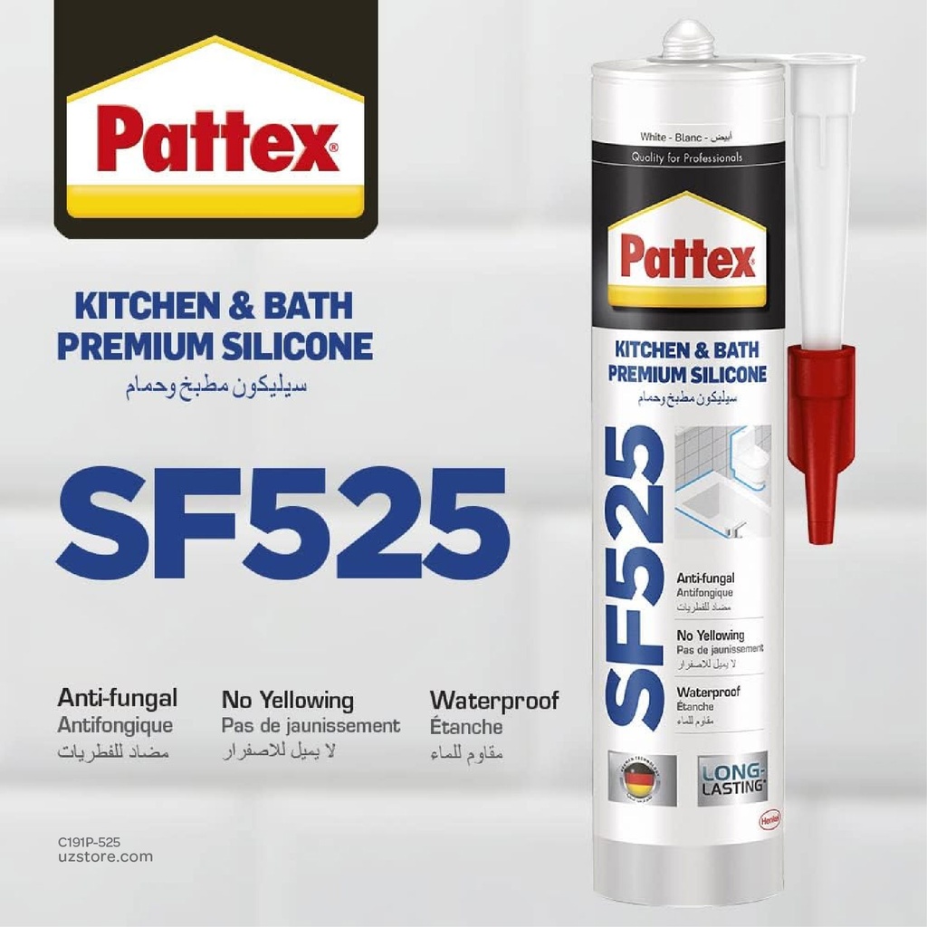 Pattex Silicon Sanitary Sealant SF525 (White 280ml )