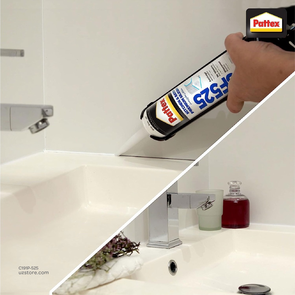 Pattex Silicon Sanitary Sealant SF525 (White 280ml )