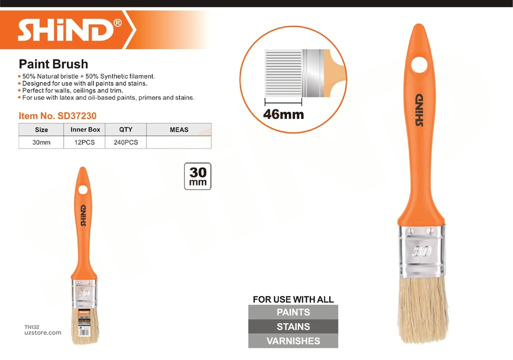 Shind - 30MM plastic handle paint brush 37230