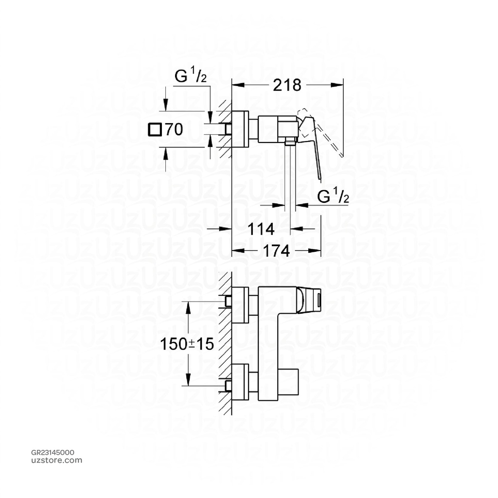 GROHE Eurocube OHM shower exposed 23145000