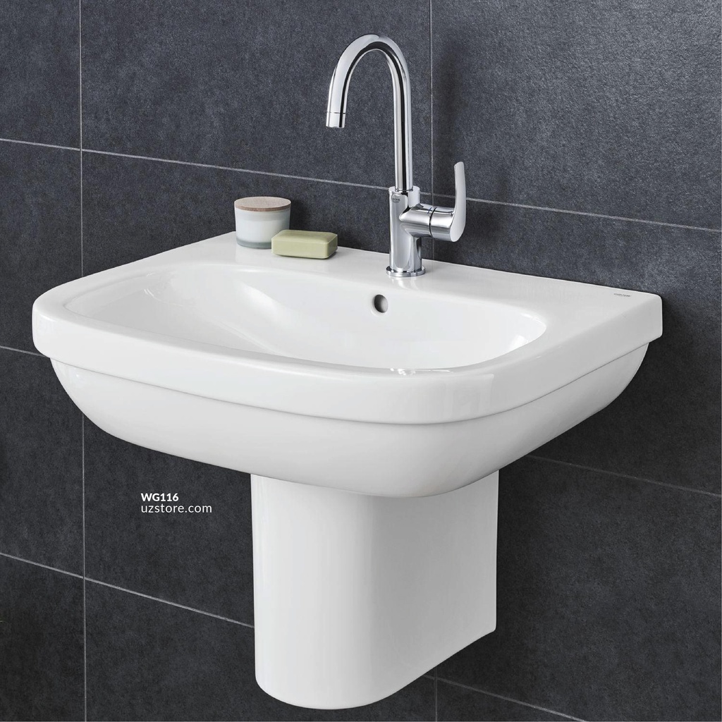 EURO Ceramic washbasin wall hung 60 + EURO ceramic semi pedestal GR39335000+GR39201000 GROHE  