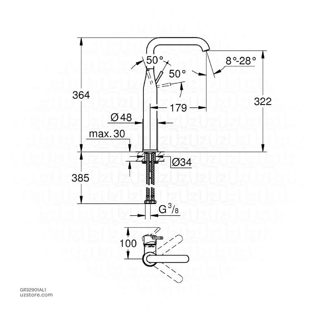 GROHE Essence New OHM vessel basin smth b XL 32901AL1