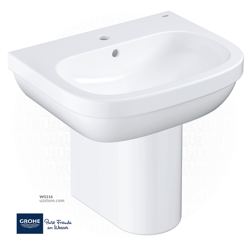 EURO Ceramic washbasin wall hung 60 + EURO ceramic semi pedestal GR39335000+GR39201000 GROHE  