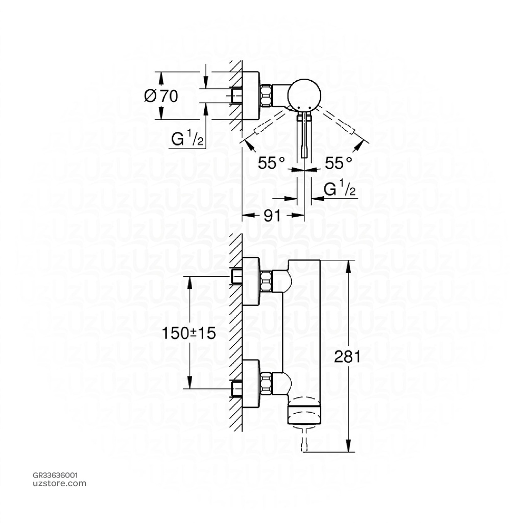 GROHE Essence New OHM shower exp 33636001