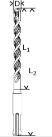 BOSCH S3 SDS Hammer Drilling Bit 12mm x200/260