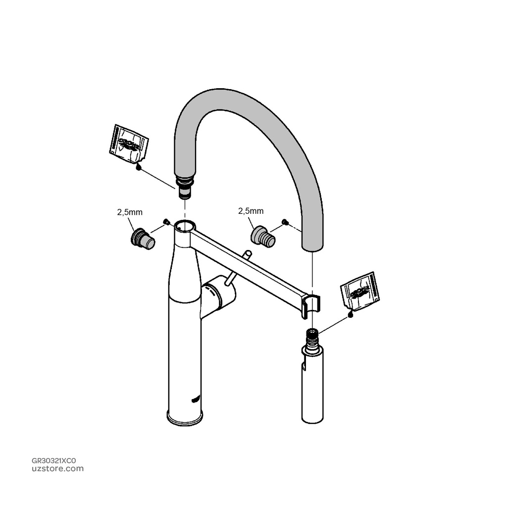 GROHE Essence new hose spout (dark grey) 30321XC0