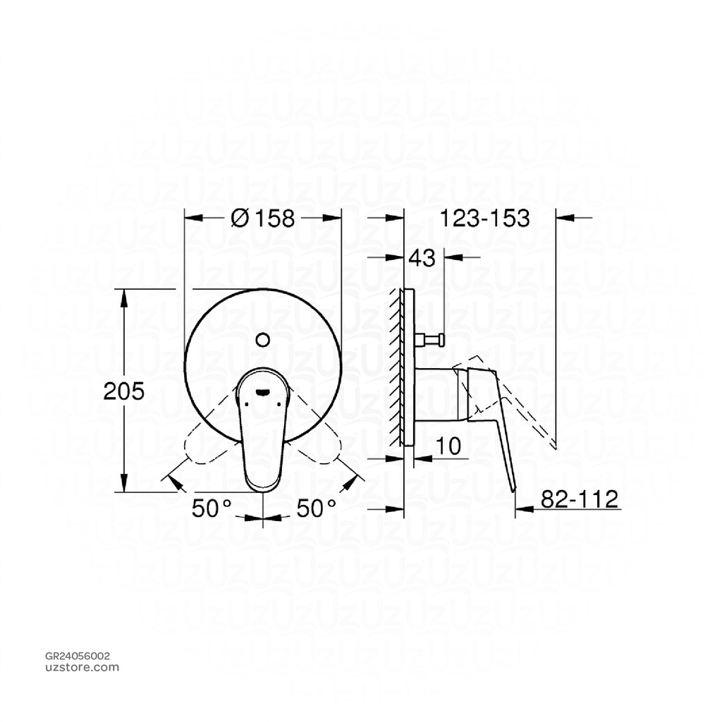 GROHE Eurodisc Cosmopolitan OHM trimset bath 24056002