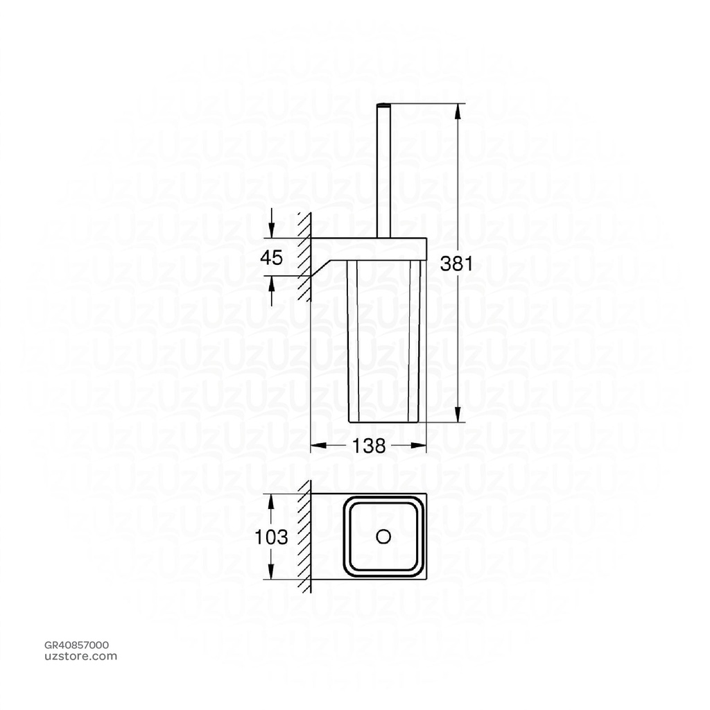 GROHE Selection Cube Toilet Brush Set 40857000