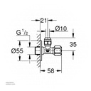 GROHE angle valve 1/2" x 3/8"22018000