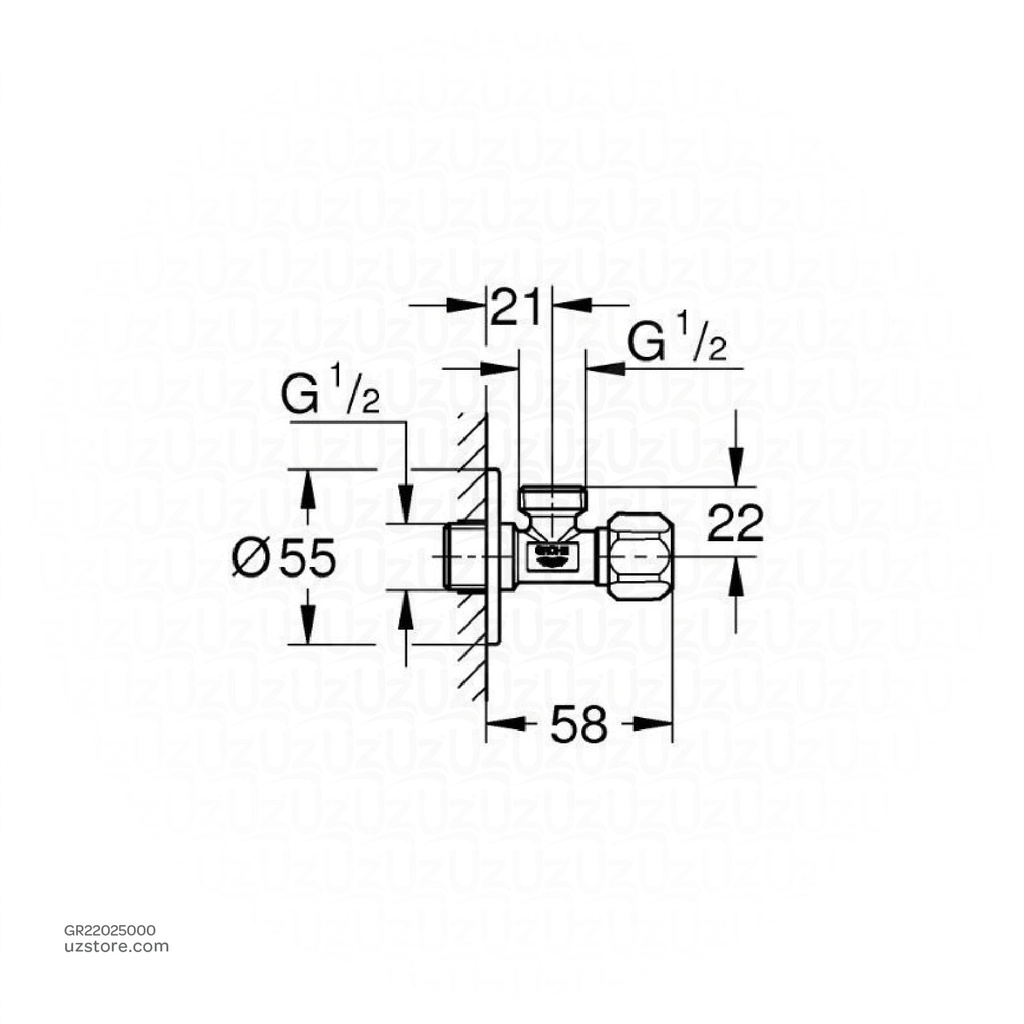 GROHE angle valve 1/2" x 1/2"22025000