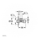 GROHE angle valve 1/2" x 1/2"22025000