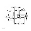 GROHE angle valve 1/2" x 1/2"22041001