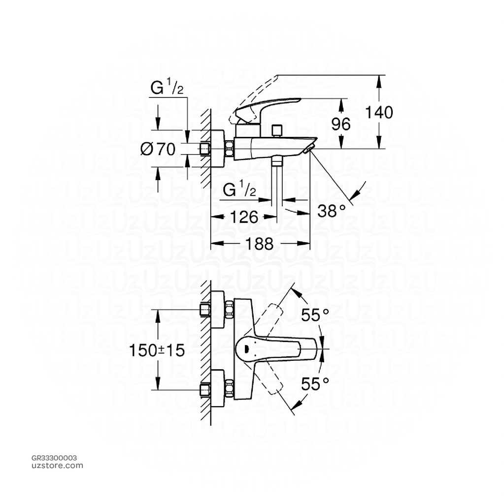 GROHE Eurosmart OHM bath exp33300003