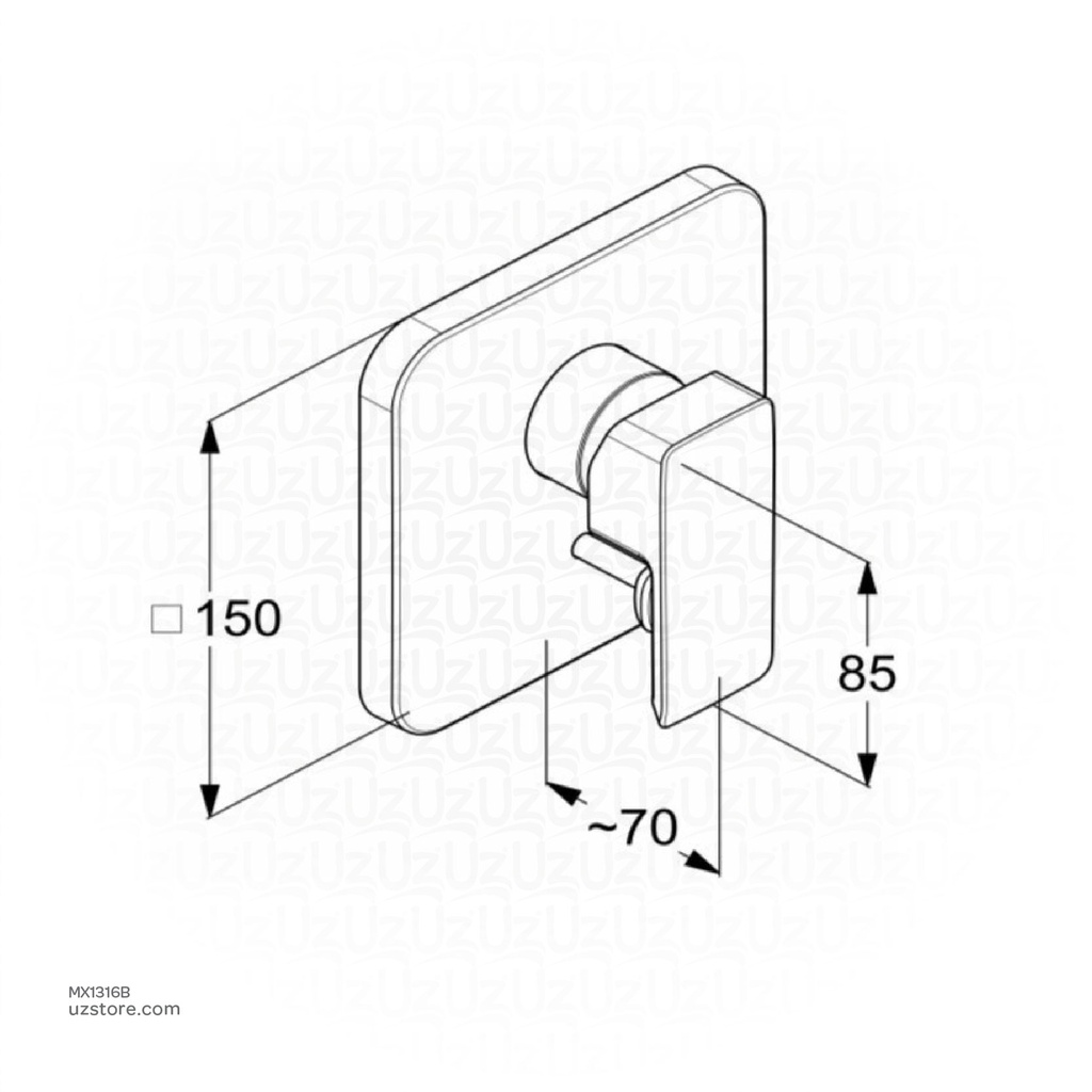 CONCEALED SL BATH & SHOWER MIXER RAK14175BK.2 Black