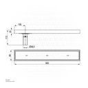 Kludi RAK Shower Channel Tile Insert with Smell Prevention and opening key  Channel 600x80mm SS 304 Satin - finish RAK90721