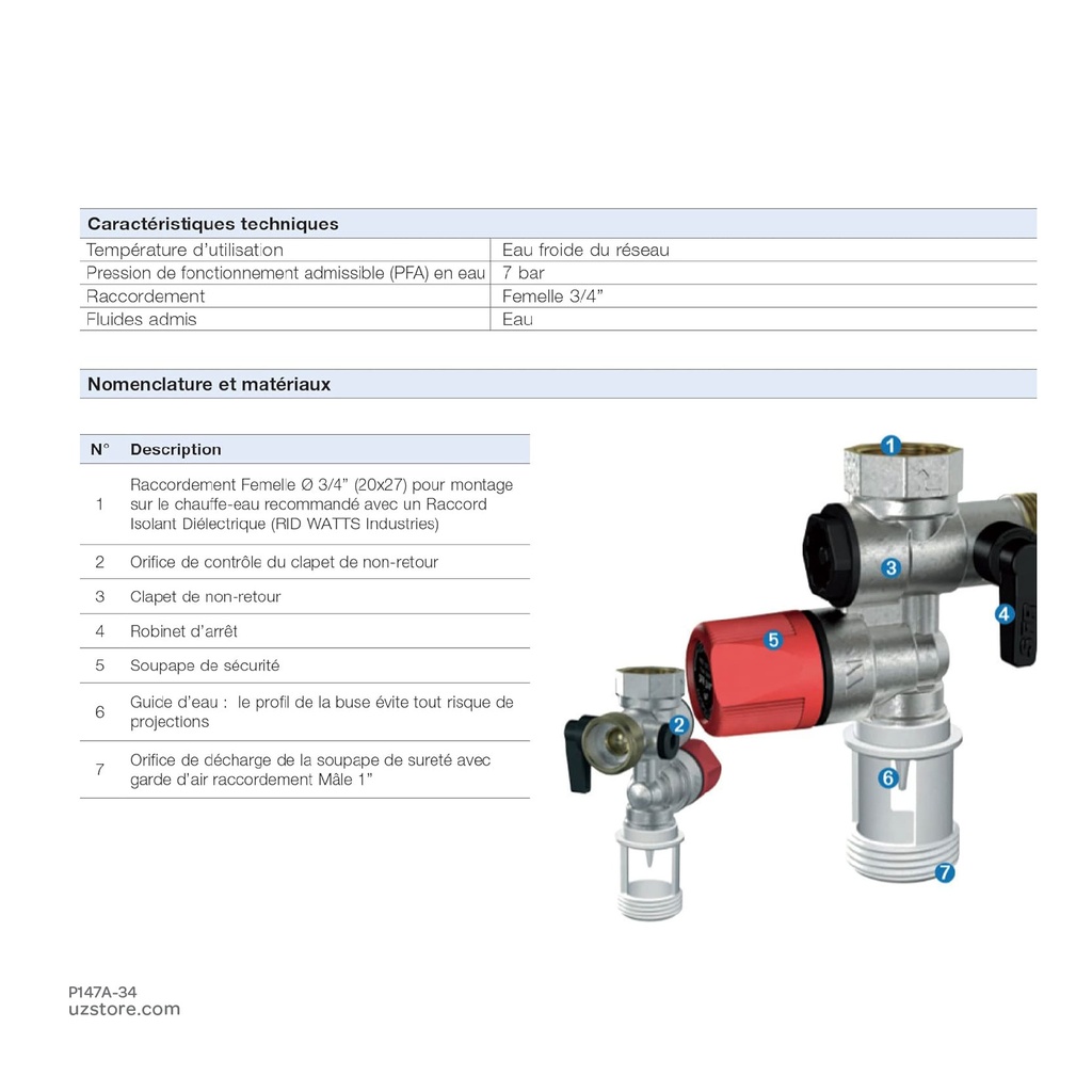 Ariston Heater Valve Goupe De Securite 3/4'' 899009