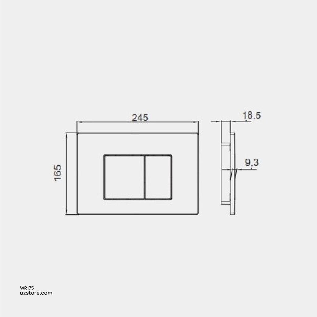 RAK Ceramic NEOFIX Rectangle D1Push Plate Glossy Chrome NEOFSRAKPPL02