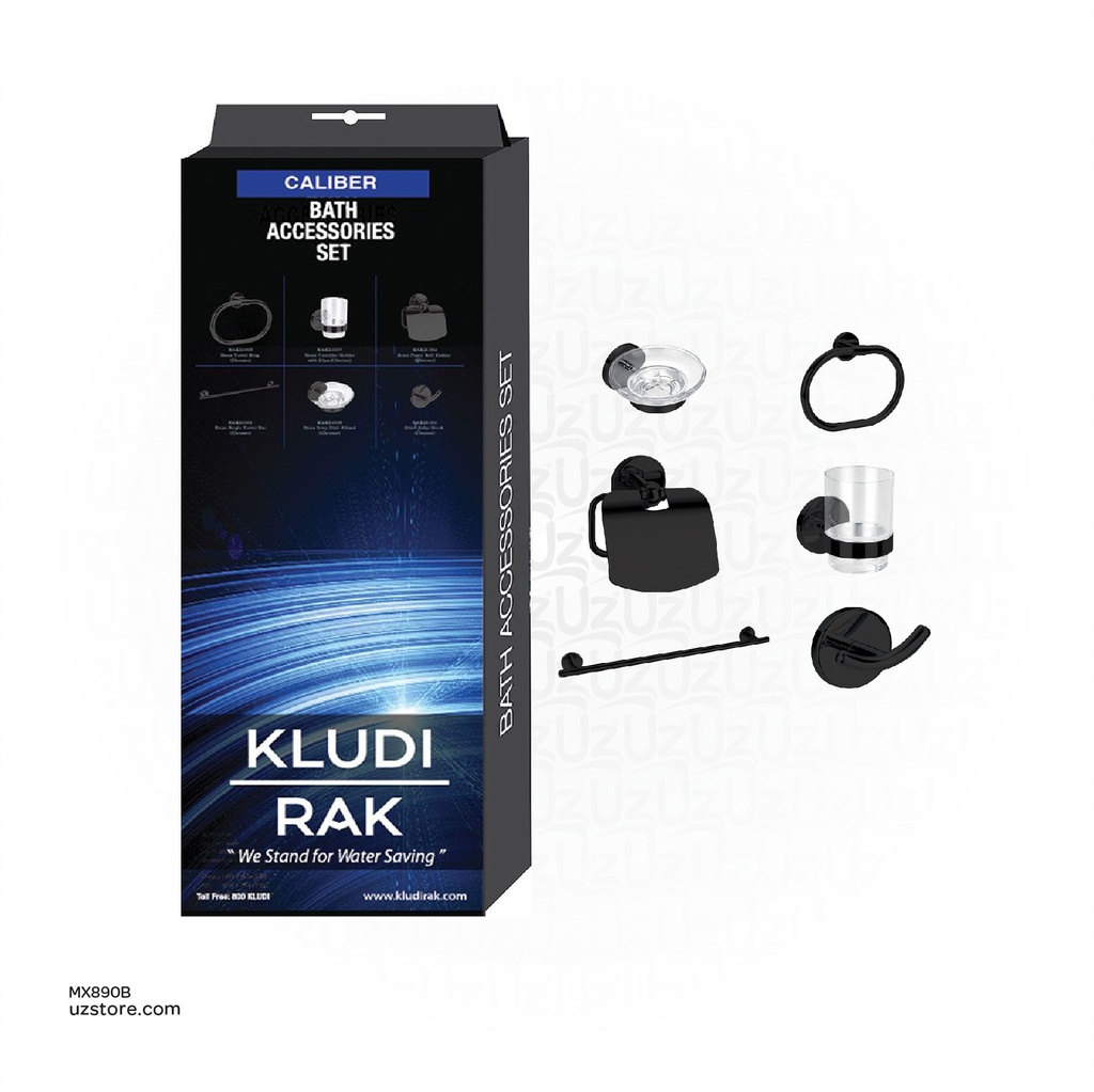Kludi RAK Caliber 210210.BK1 Bathroom accessories, 6pcs Black