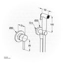 Kludi Rak 3200702.BK2 Black ABS shattaf with concealed single lever mixer with pre-installation kit