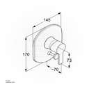 PASSION concealed single lever bath and shower mixer, trim set Rak 13075