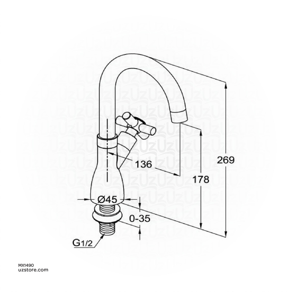 KLUDI RAK PREMIER X Pillar Tap DN15 RAK34003-03