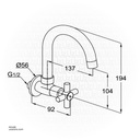 Kludi RAK PREMIER X wall mount sink tap DN15 RAK34008