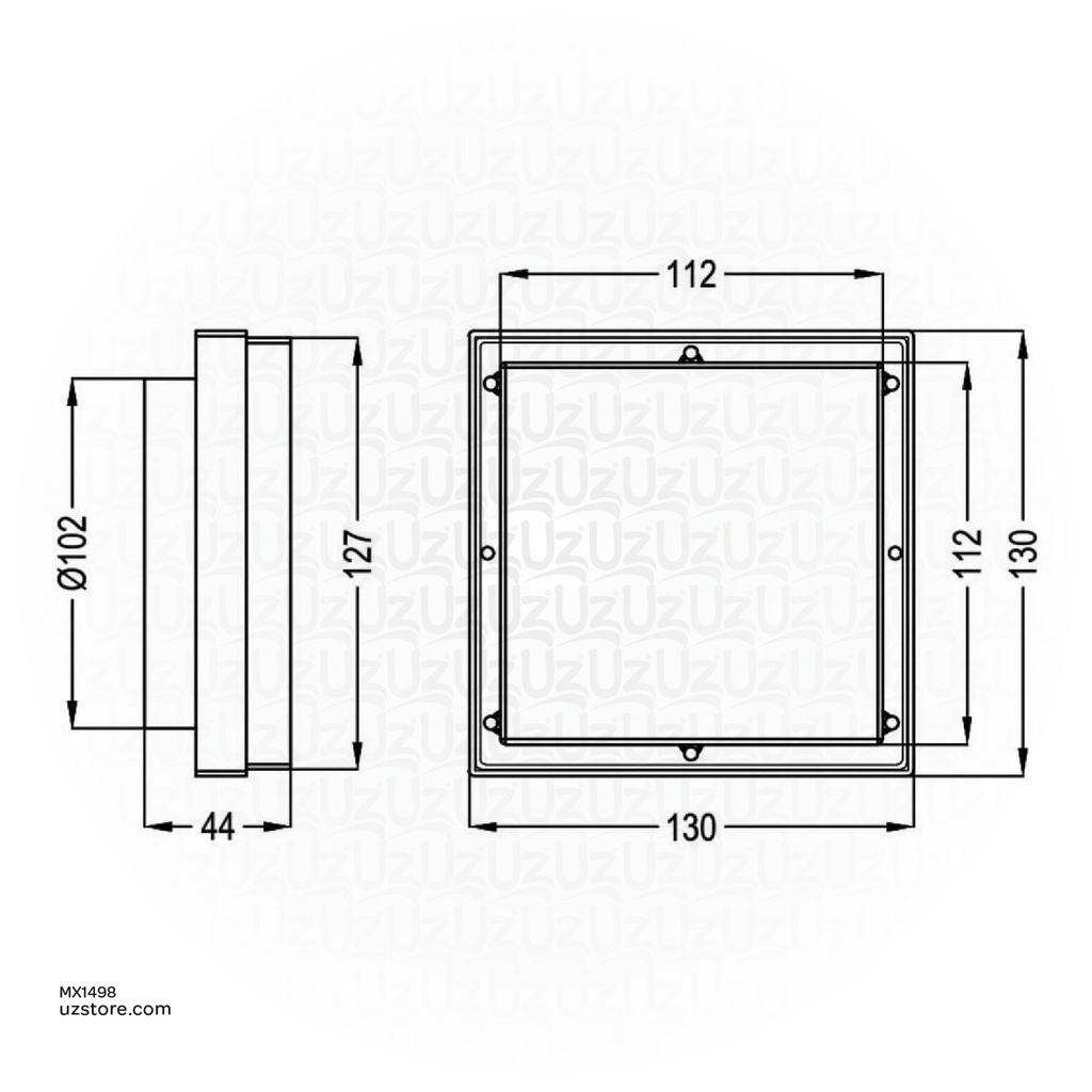 Kludi RAK Stamping Floor Drain Casting Floor  Drain Tile Insert with opening key 130x130mm SS 304 Satin -finish  RAK90704