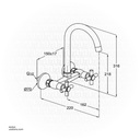 Kludi RAK PREMIER X WM Dual Controlled Sink Mixer U Spout DN15 RAK34001SU