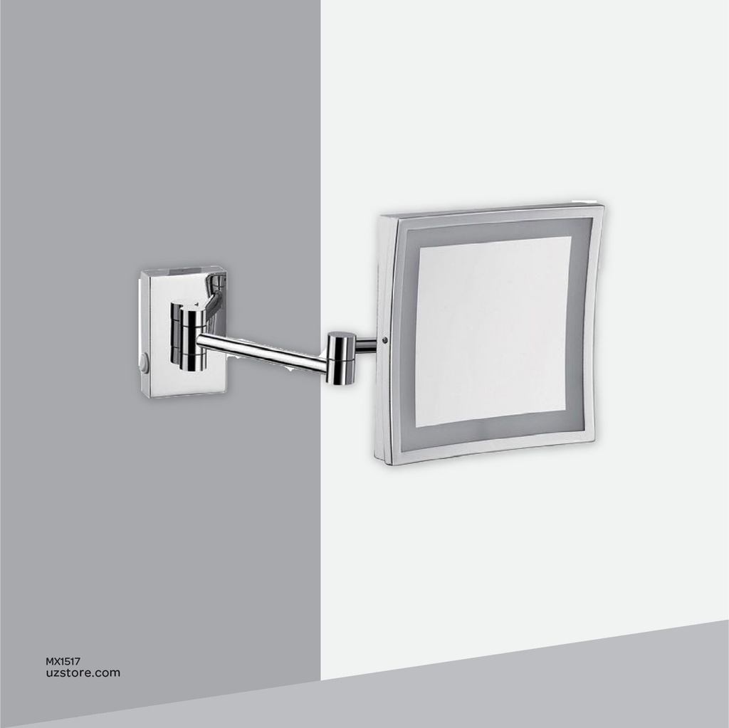 Kludi RAK 8x8 " Square Vanity Mirror with LED  Magnifying mult iple:3 Brass Chrome  Plated RAK90941