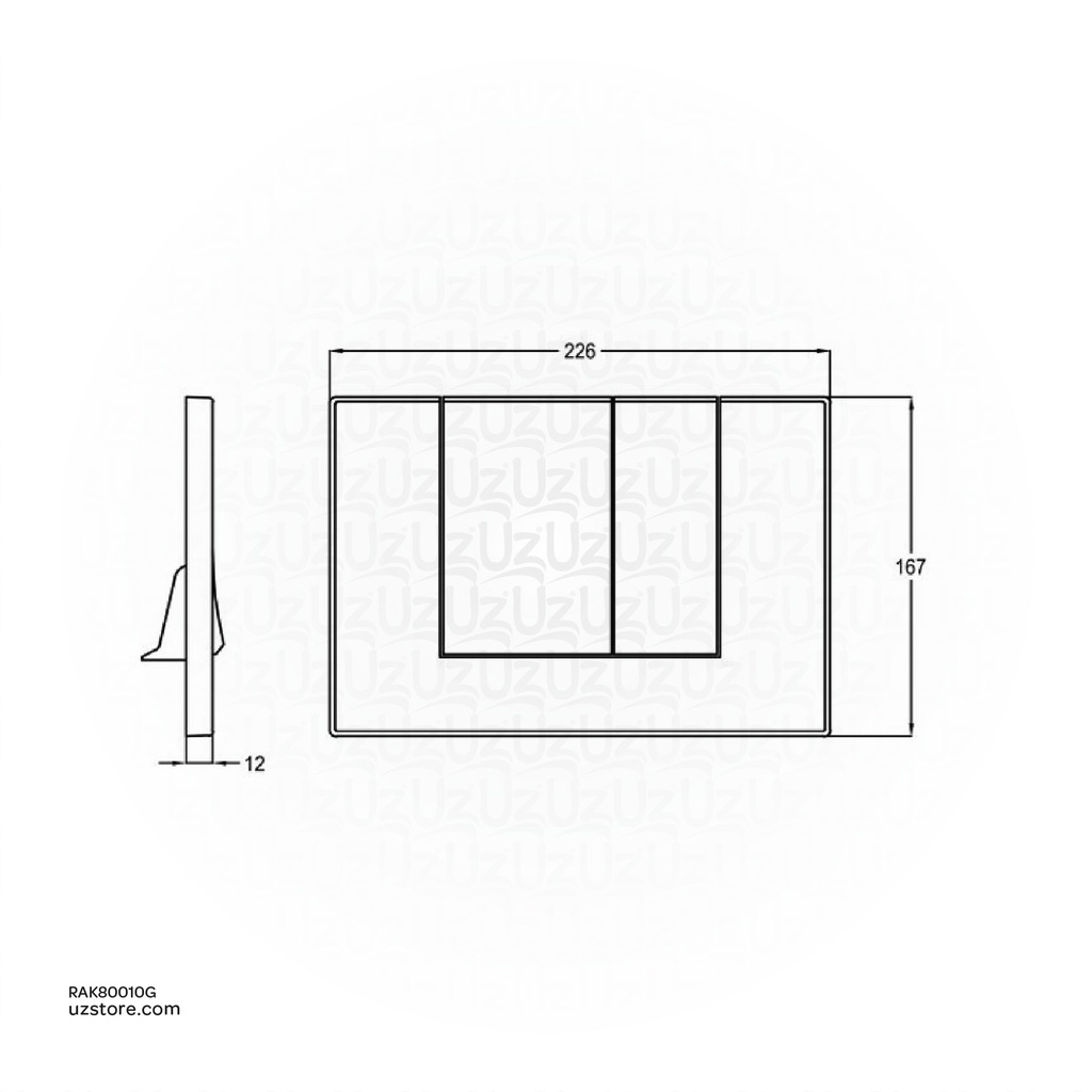 Kludi Rak Dual Flush Control Plate Bright Chrome RAK80010.GD1