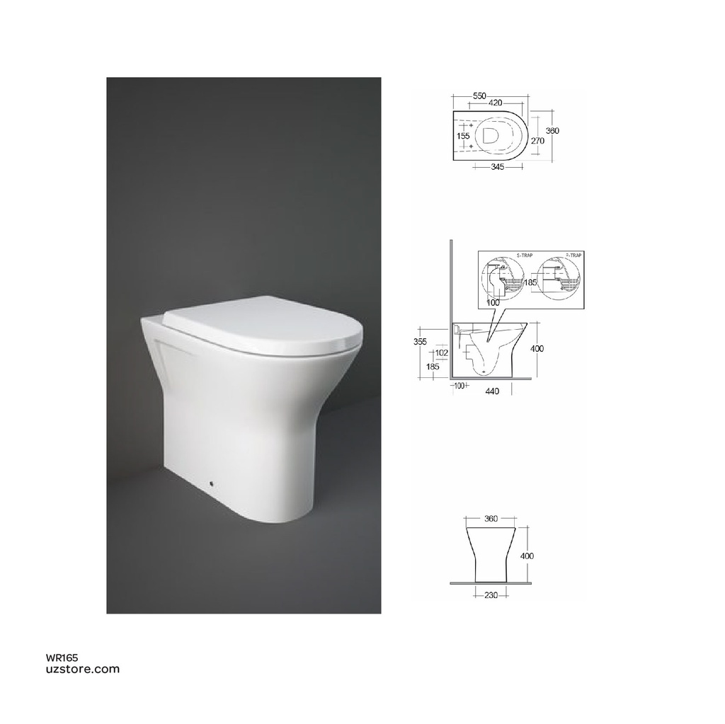 RAK Ceramic Back To Wall Water closet with Soft seat cover Resort