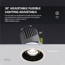 OPPLE 9W Spot light Half White Movable 4000K LTH0109021-55-Adjustable-9W-Glossy Mirror Reflector-55°-940